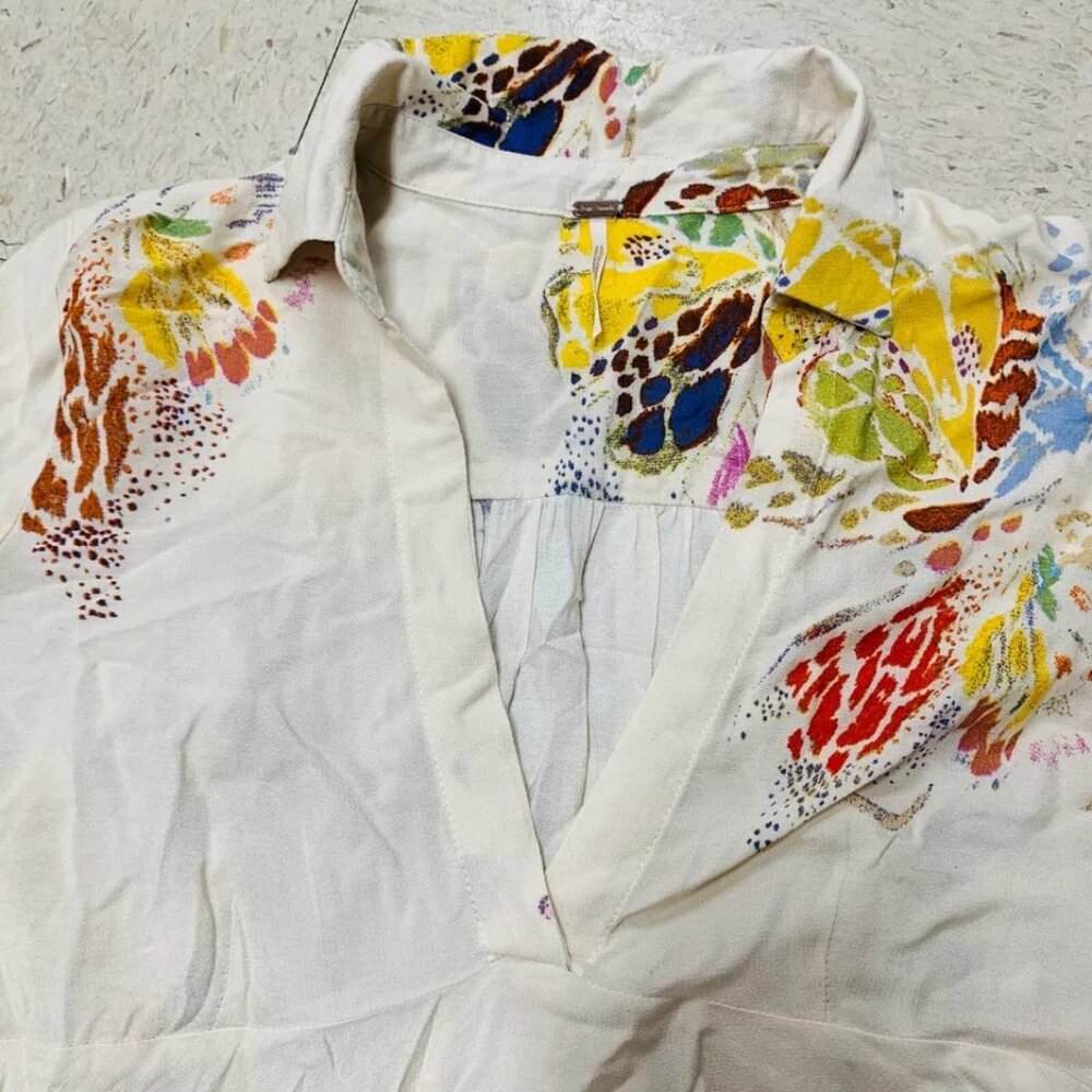 FREE PEOPLE Field Of Butterflies Tunic Top Size Medium Boho Chic Hi-Low - Picture 8 of 13